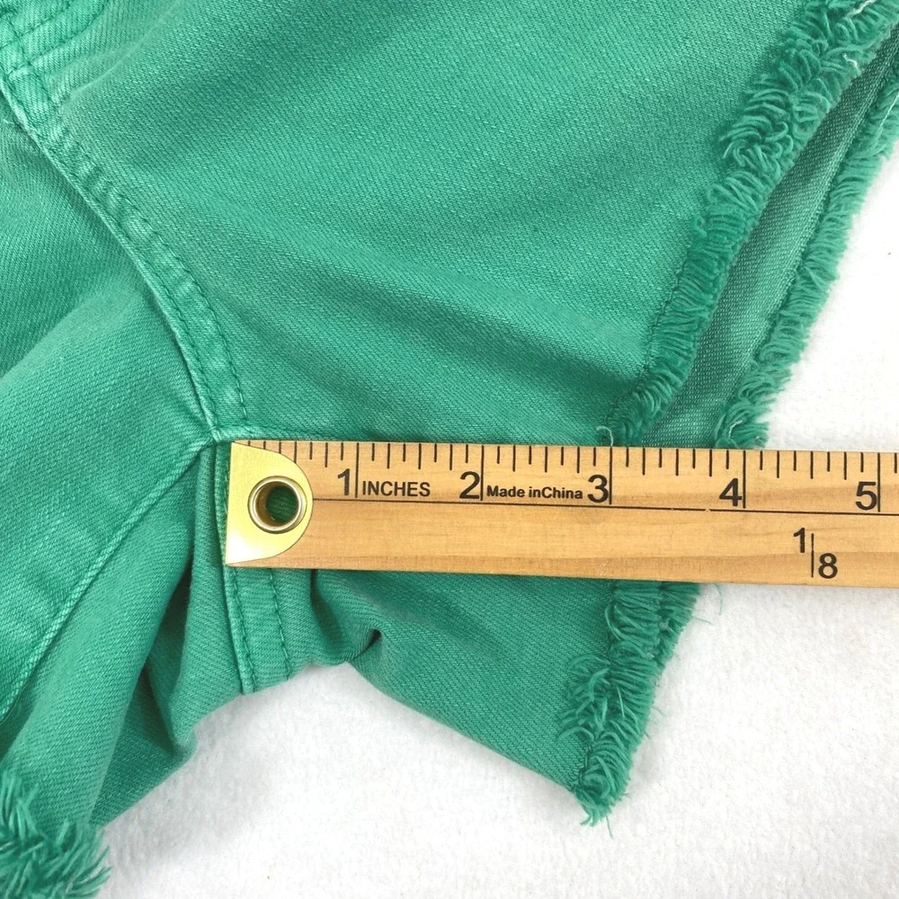 Womens Green Denim Shorts Size Medium 26